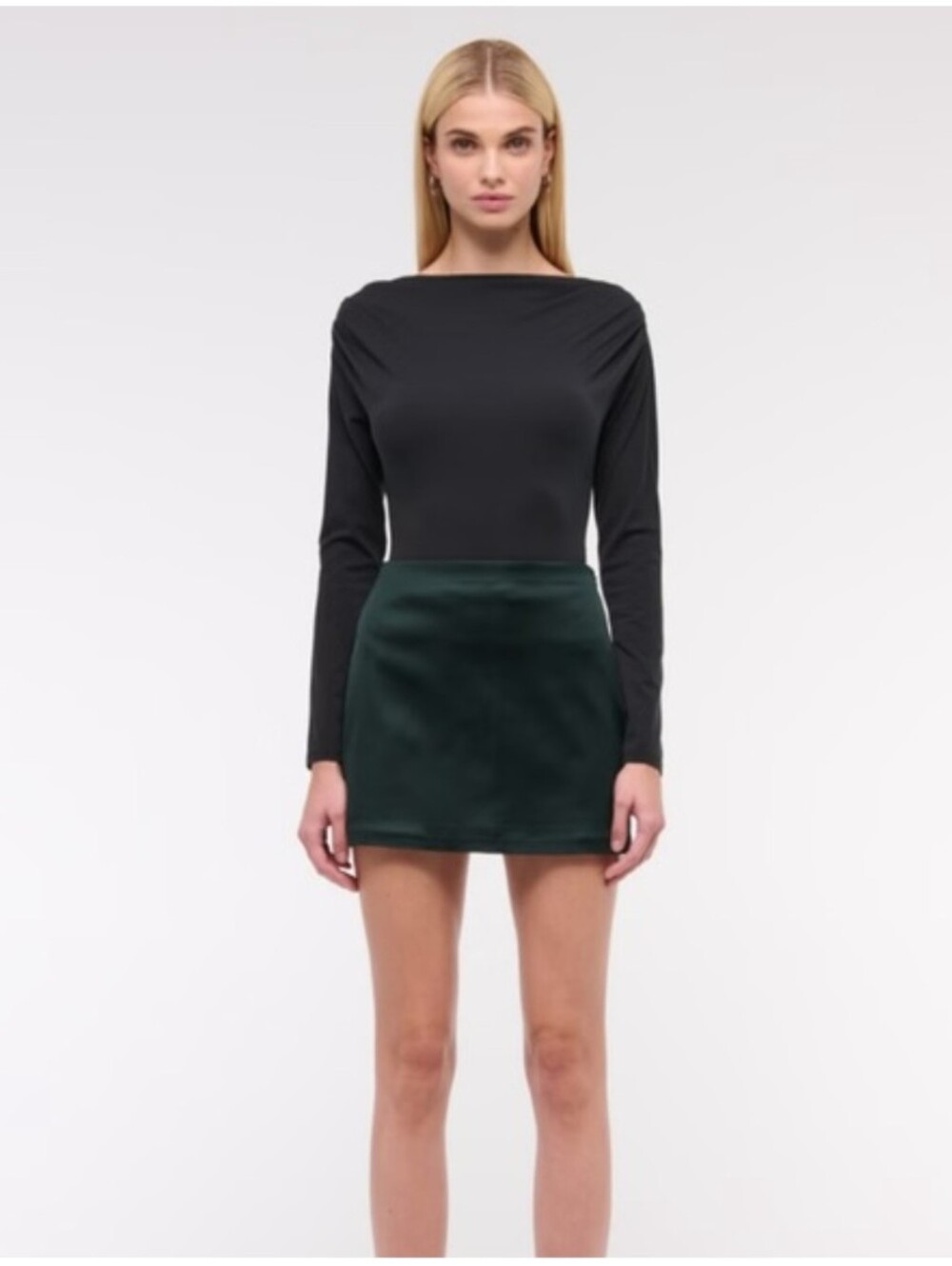 Abercrombie & Fitch Scarlett Emerald Green Satin Mini‎ Skort Size Medium